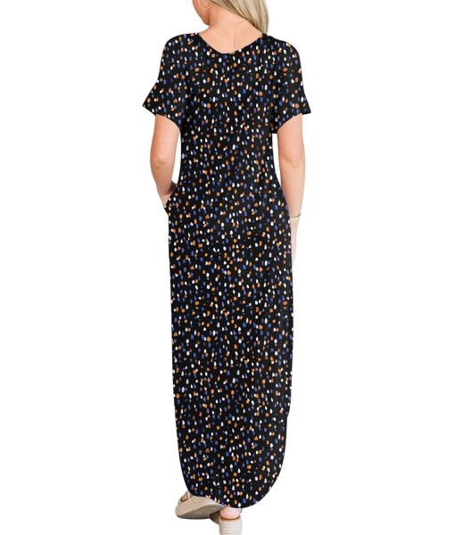 ANRABESS Womens Summer Maxi Dress Short Sleeve Casual Loose Long T Shirt Dresses Split Vacation Beach Sundress Travel Outfits