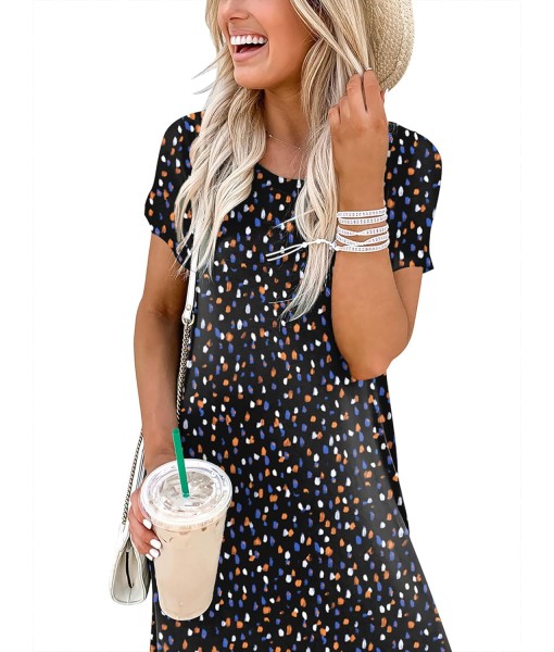 ANRABESS Womens Summer Maxi Dress Short Sleeve Casual Loose Long T Shirt Dresses Split Vacation Beach Sundress Travel Outfits