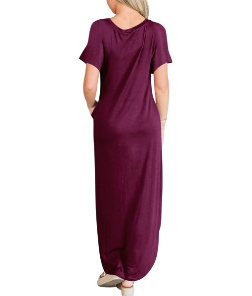 ANRABESS Womens Summer Maxi Dress Short Sleeve Casual Loose Long T Shirt Dresses Split Vacation Beach Sundress Travel Outfits