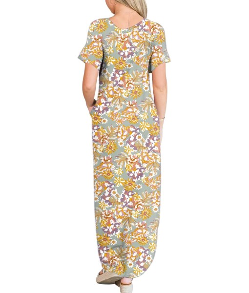 ANRABESS Womens Summer Maxi Dress Short Sleeve Casual Loose Long T Shirt Dresses Split Vacation Beach Sundress Travel Outfits