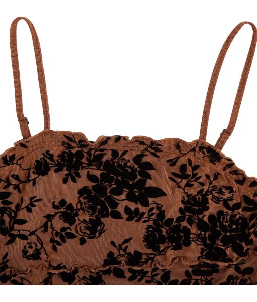 Verdusa Women's Mini Dress Floral Spaghetti Strap Mesh Dresses Going Out Festival Concert Outfits Grunge Gothic Clothes