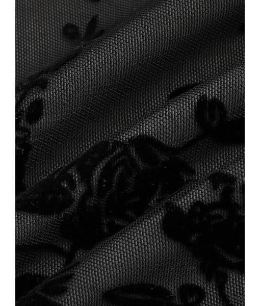 Verdusa Women's Mini Dress Floral Spaghetti Strap Mesh Dresses Going Out Festival Concert Outfits Grunge Gothic Clothes