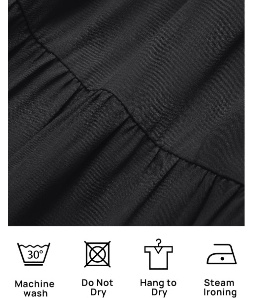 ZESICA Women's 2025 Summer Casual Flutter Short Sleeve Crew Neck Smocked Elastic Waist Tiered Midi Dress
