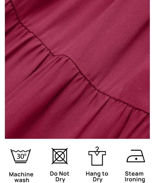 ZESICA Women's 2025 Summer Casual Flutter Short Sleeve Crew Neck Smocked Elastic Waist Tiered Midi Dress
