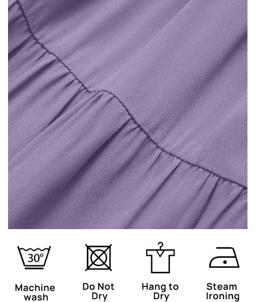 ZESICA Women's 2025 Summer Casual Flutter Short Sleeve Crew Neck Smocked Elastic Waist Tiered Midi Dress