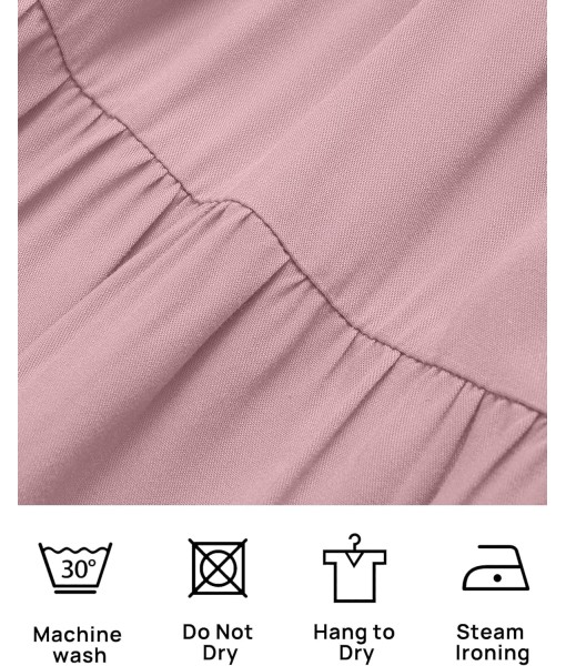 ZESICA Women's 2025 Summer Casual Flutter Short Sleeve Crew Neck Smocked Elastic Waist Tiered Midi Dress