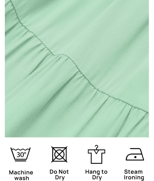ZESICA Women's 2025 Summer Casual Flutter Short Sleeve Crew Neck Smocked Elastic Waist Tiered Midi Dress