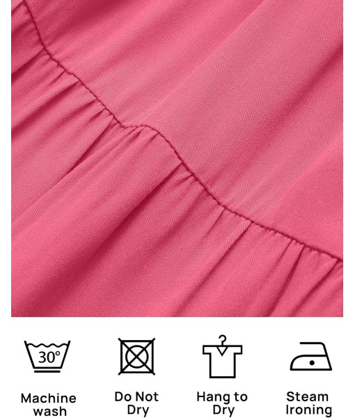 ZESICA Women's 2025 Summer Casual Flutter Short Sleeve Crew Neck Smocked Elastic Waist Tiered Midi Dress