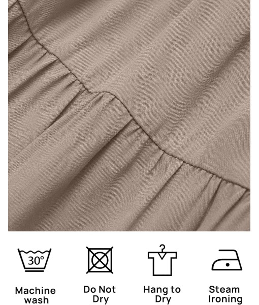 ZESICA Women's 2025 Summer Casual Flutter Short Sleeve Crew Neck Smocked Elastic Waist Tiered Midi Dress