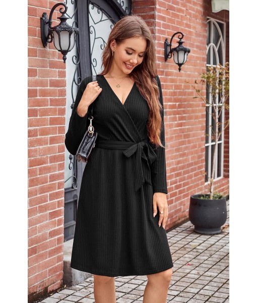 Newshows Womens 2025 Fall Dresses Teacher Church Business Casual Work Outfits Knit Midi Sweater Pockets Belt Dress
