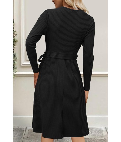 Newshows Womens 2025 Fall Dresses Teacher Church Business Casual Work Outfits Knit Midi Sweater Pockets Belt Dress