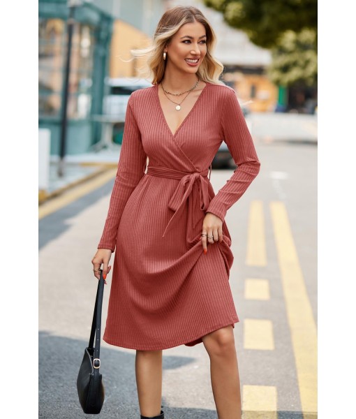 Newshows Womens 2025 Fall Dresses Teacher Church Business Casual Work Outfits Knit Midi Sweater Pockets Belt Dress