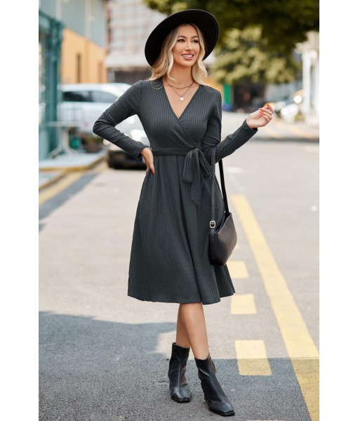 Newshows Womens 2025 Fall Dresses Teacher Church Business Casual Work Outfits Knit Midi Sweater Pockets Belt Dress