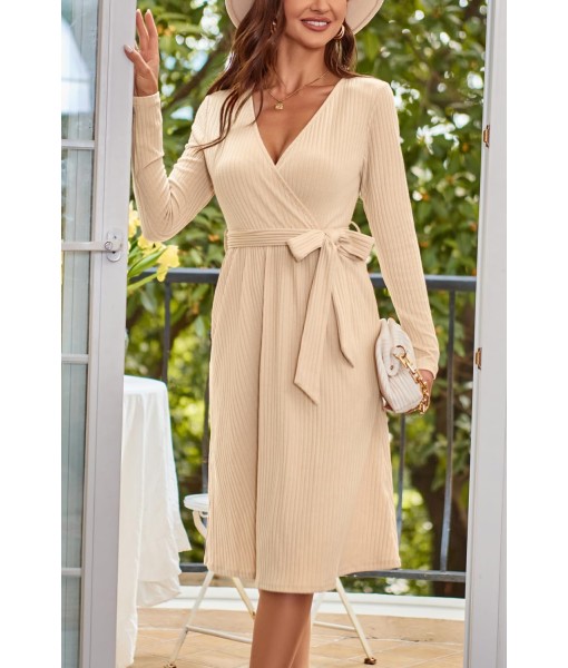Newshows Womens 2025 Fall Dresses Teacher Church Business Casual Work Outfits Knit Midi Sweater Pockets Belt Dress