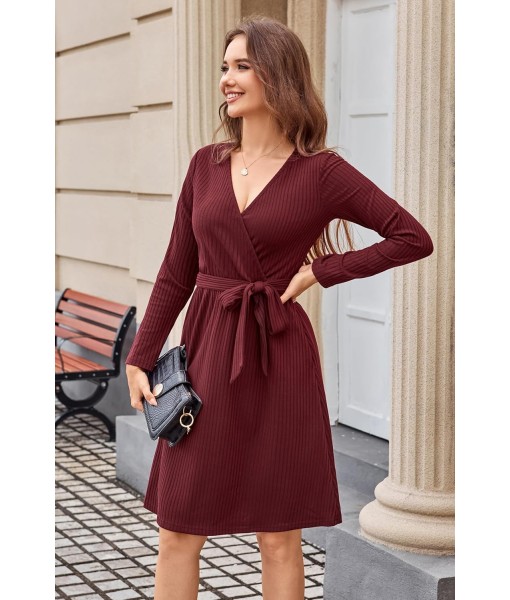 Newshows Womens 2025 Fall Dresses Teacher Church Business Casual Work Outfits Knit Midi Sweater Pockets Belt Dress