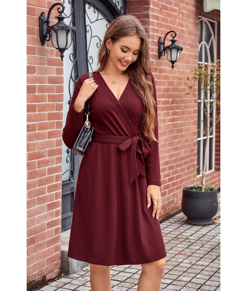 Newshows Womens 2025 Fall Dresses Teacher Church Business Casual Work Outfits Knit Midi Sweater Pockets Belt Dress