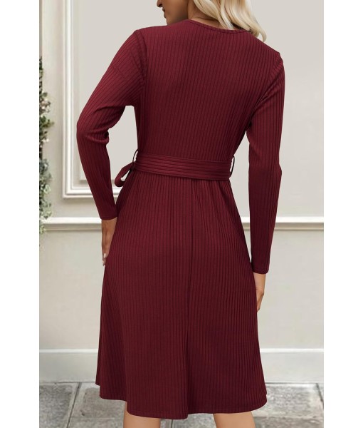 Newshows Womens 2025 Fall Dresses Teacher Church Business Casual Work Outfits Knit Midi Sweater Pockets Belt Dress