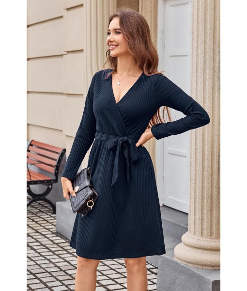Newshows Womens 2025 Fall Dresses Teacher Church Business Casual Work Outfits Knit Midi Sweater Pockets Belt Dress