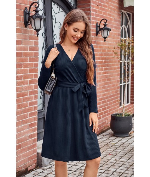 Newshows Womens 2025 Fall Dresses Teacher Church Business Casual Work Outfits Knit Midi Sweater Pockets Belt Dress