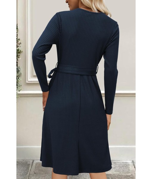 Newshows Womens 2025 Fall Dresses Teacher Church Business Casual Work Outfits Knit Midi Sweater Pockets Belt Dress
