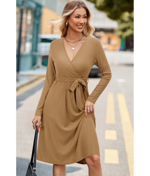 Newshows Womens 2025 Fall Dresses Teacher Church Business Casual Work Outfits Knit Midi Sweater Pockets Belt Dress