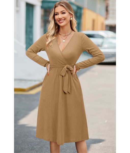 Newshows Womens 2025 Fall Dresses Teacher Church Business Casual Work Outfits Knit Midi Sweater Pockets Belt Dress