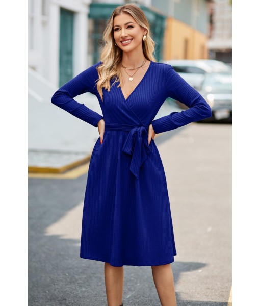 Newshows Womens 2025 Fall Dresses Teacher Church Business Casual Work Outfits Knit Midi Sweater Pockets Belt Dress