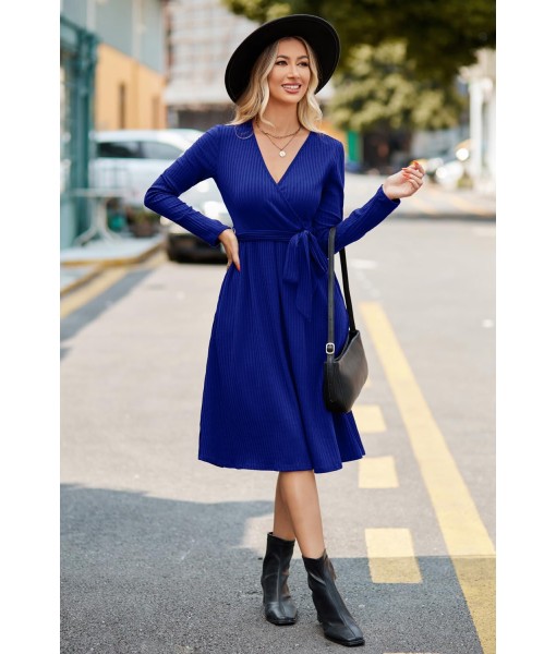 Newshows Womens 2025 Fall Dresses Teacher Church Business Casual Work Outfits Knit Midi Sweater Pockets Belt Dress