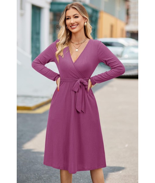 Newshows Womens 2025 Fall Dresses Teacher Church Business Casual Work Outfits Knit Midi Sweater Pockets Belt Dress