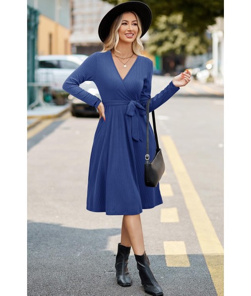 Newshows Womens 2025 Fall Dresses Teacher Church Business Casual Work Outfits Knit Midi Sweater Pockets Belt Dress