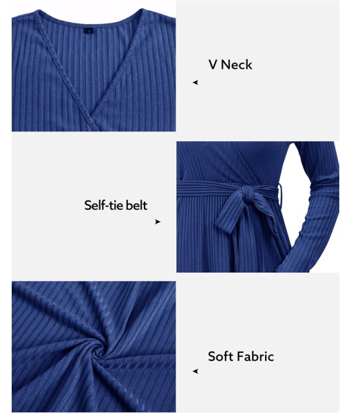 Newshows Womens 2025 Fall Dresses Teacher Church Business Casual Work Outfits Knit Midi Sweater Pockets Belt Dress