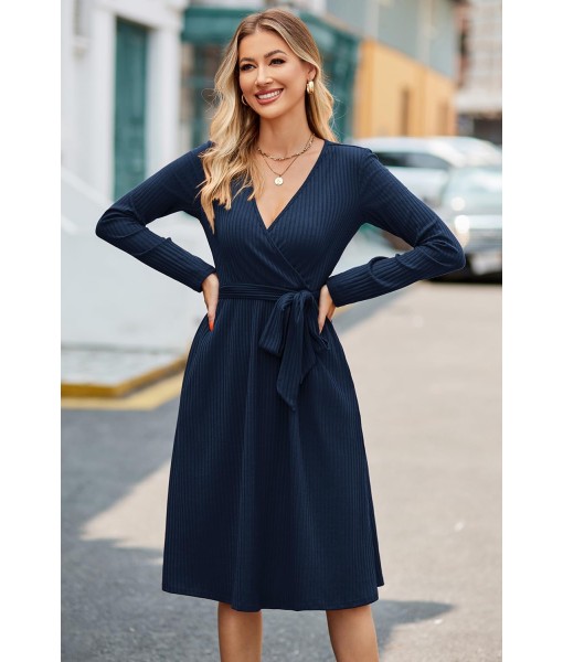Newshows Womens 2025 Fall Dresses Teacher Church Business Casual Work Outfits Knit Midi Sweater Pockets Belt Dress