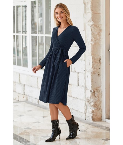 Newshows Womens 2025 Fall Dresses Teacher Church Business Casual Work Outfits Knit Midi Sweater Pockets Belt Dress