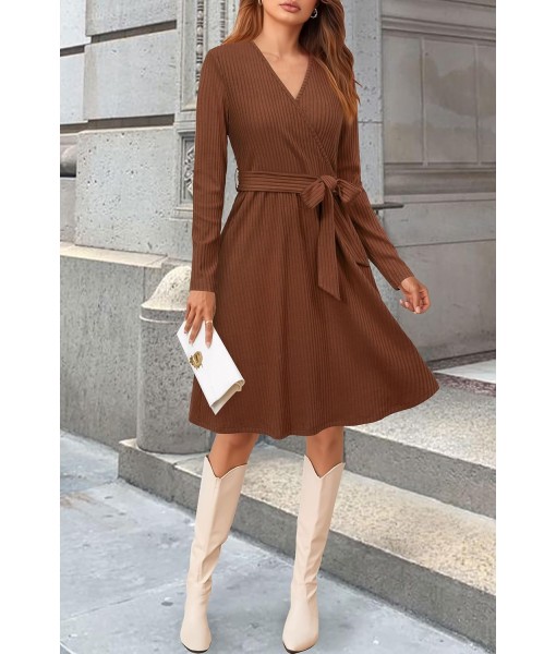 Newshows Womens 2025 Fall Dresses Teacher Church Business Casual Work Outfits Knit Midi Sweater Pockets Belt Dress