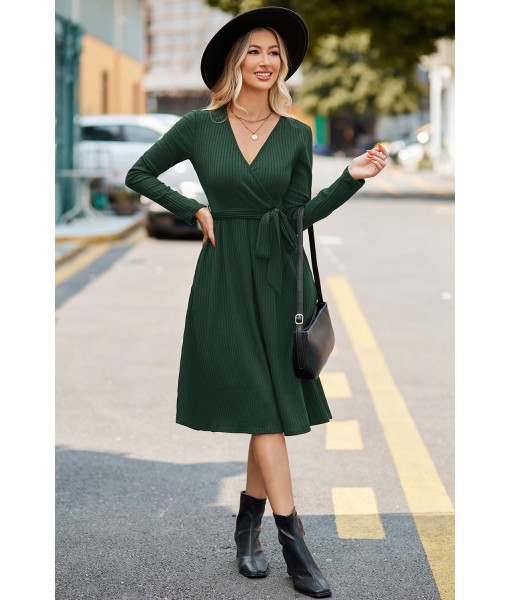 Newshows Womens 2025 Fall Dresses Teacher Church Business Casual Work Outfits Knit Midi Sweater Pockets Belt Dress