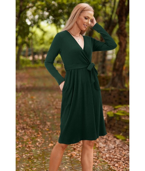 Newshows Womens 2025 Fall Dresses Teacher Church Business Casual Work Outfits Knit Midi Sweater Pockets Belt Dress