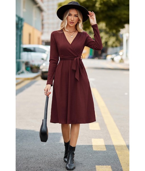 Newshows Womens 2025 Fall Dresses Teacher Church Business Casual Work Outfits Knit Midi Sweater Pockets Belt Dress
