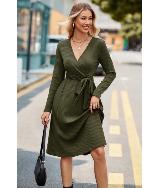 Newshows Womens 2025 Fall Dresses Teacher Church Business Casual Work Outfits Knit Midi Sweater Pockets Belt Dress