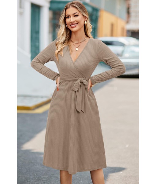 Newshows Womens 2025 Fall Dresses Teacher Church Business Casual Work Outfits Knit Midi Sweater Pockets Belt Dress