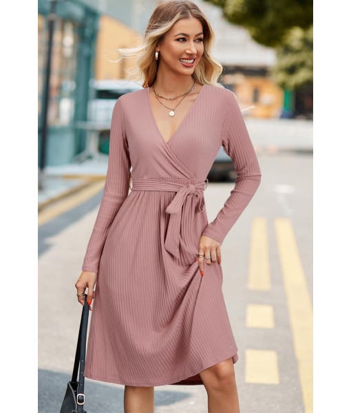 Newshows Womens 2025 Fall Dresses Teacher Church Business Casual Work Outfits Knit Midi Sweater Pockets Belt Dress