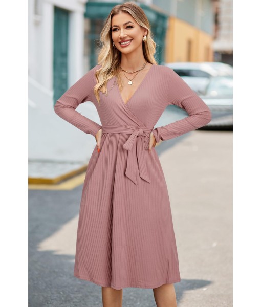 Newshows Womens 2025 Fall Dresses Teacher Church Business Casual Work Outfits Knit Midi Sweater Pockets Belt Dress