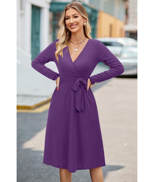 Newshows Womens 2025 Fall Dresses Teacher Church Business Casual Work Outfits Knit Midi Sweater Pockets Belt Dress