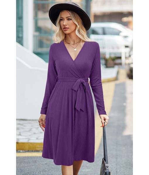 Newshows Womens 2025 Fall Dresses Teacher Church Business Casual Work Outfits Knit Midi Sweater Pockets Belt Dress