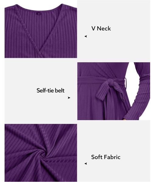 Newshows Womens 2025 Fall Dresses Teacher Church Business Casual Work Outfits Knit Midi Sweater Pockets Belt Dress