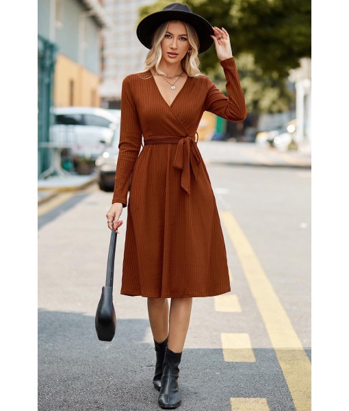 Newshows Womens 2025 Fall Dresses Teacher Church Business Casual Work Outfits Knit Midi Sweater Pockets Belt Dress