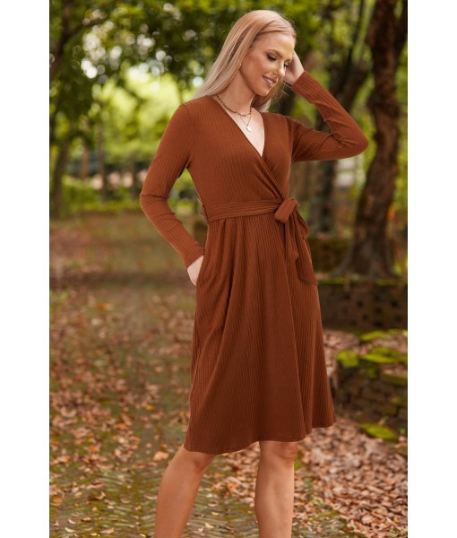 Newshows Womens 2025 Fall Dresses Teacher Church Business Casual Work Outfits Knit Midi Sweater Pockets Belt Dress