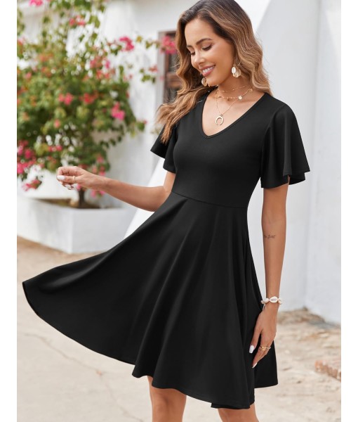 Zeagoo Womens Summer Dress Casual Swing Floral Ruffle Short Sleeve Sundresses Beach Mini A-line Shift Dress 2025 with Pockets