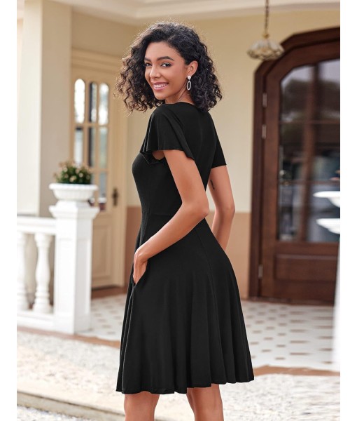 Zeagoo Womens Summer Dress Casual Swing Floral Ruffle Short Sleeve Sundresses Beach Mini A-line Shift Dress 2025 with Pockets