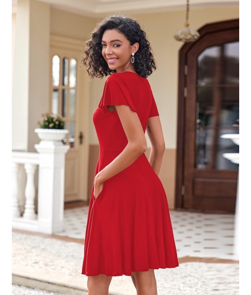 Zeagoo Womens Summer Dress Casual Swing Floral Ruffle Short Sleeve Sundresses Beach Mini A-line Shift Dress 2025 with Pockets