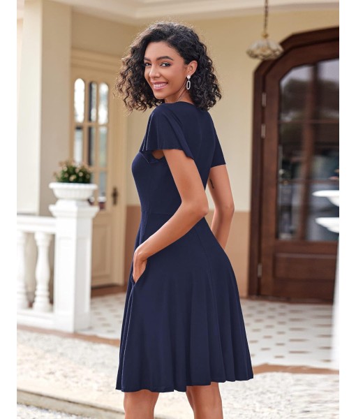 Zeagoo Womens Summer Dress Casual Swing Floral Ruffle Short Sleeve Sundresses Beach Mini A-line Shift Dress 2025 with Pockets